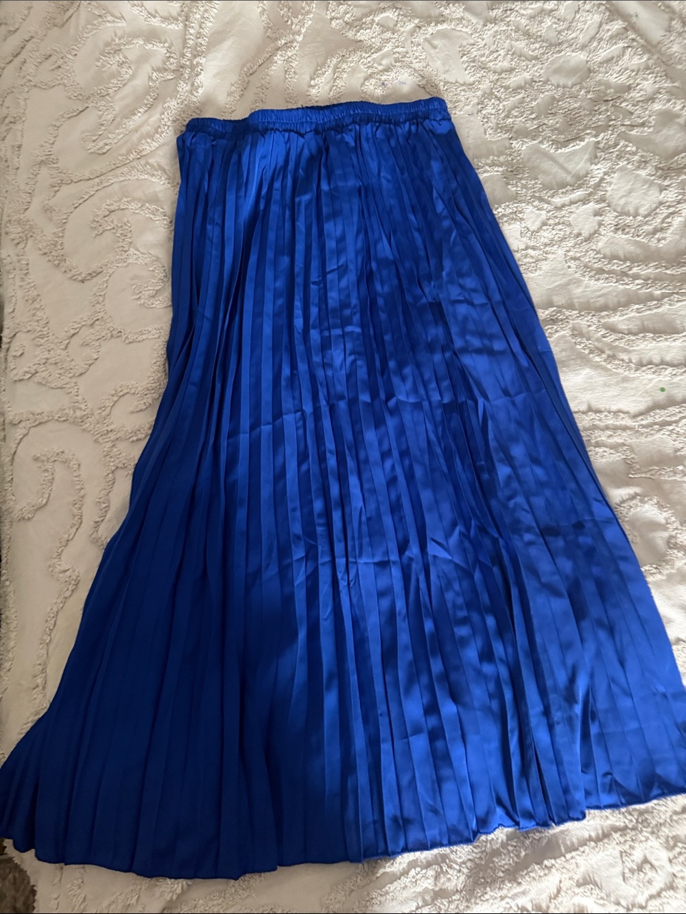 Pleated Maxi Skirt in Royal Blue